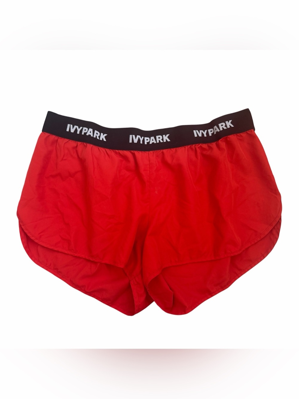 IVY PARK Red Women’s Athletic Running Shorts with Branded Waistband
